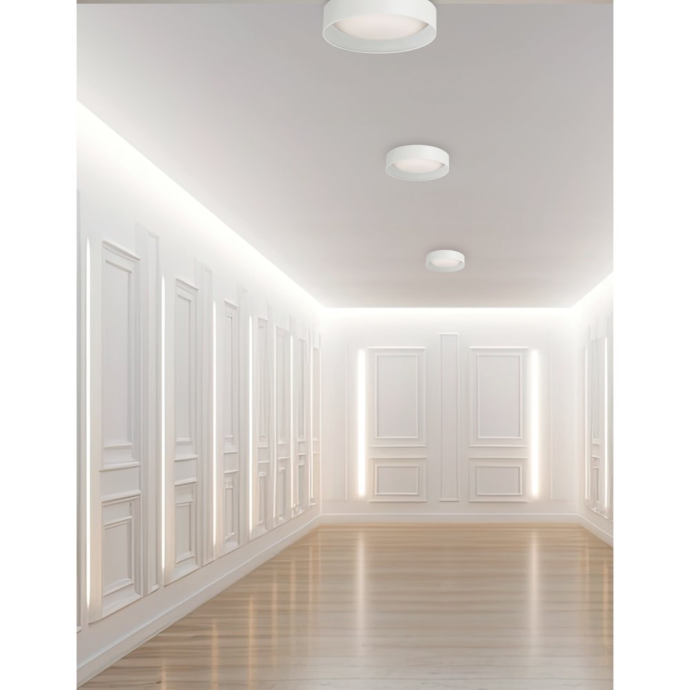 14W Flush Mount Matte White Metal Shade - Dainolite