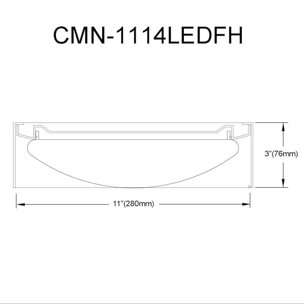 14W Flush Mount Polished Chrome Metal Shade - Dainolite