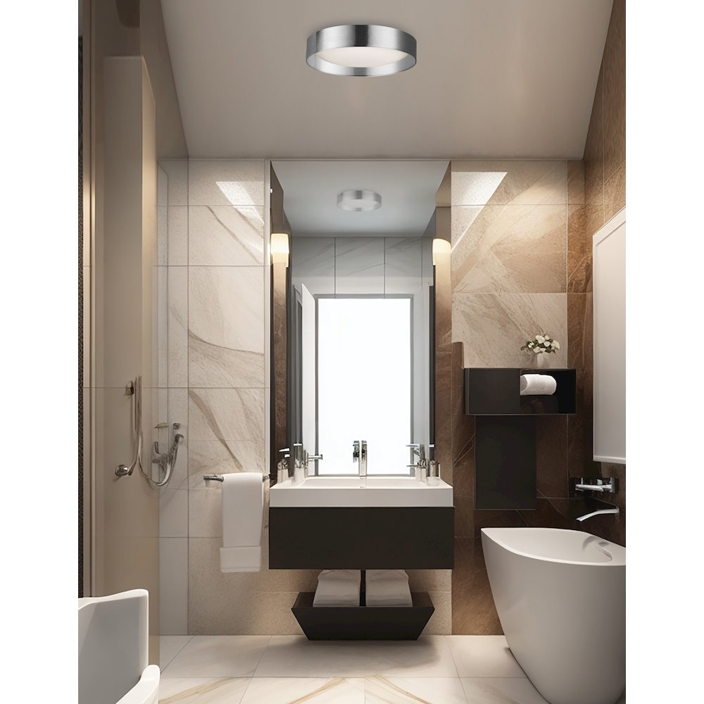 14W Flush Mount Polished Chrome Metal Shade - Dainolite