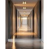 22W Flush Mount w/ Aged Brass Metal Shade - Dainolite