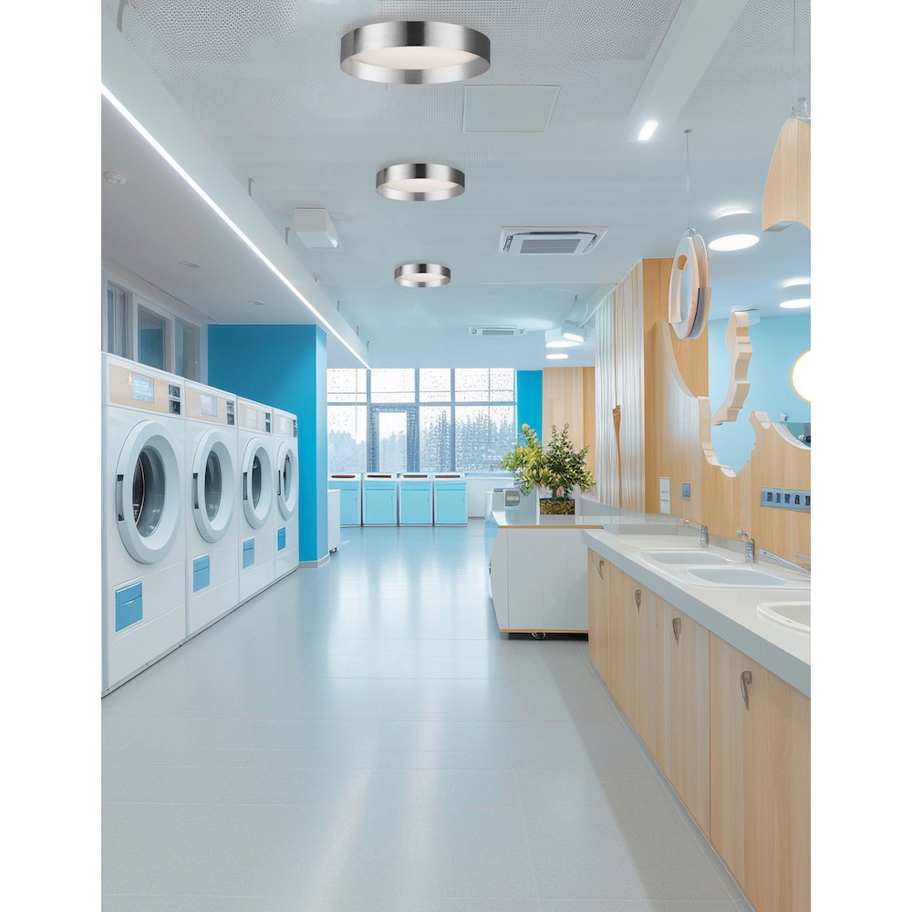 22W Flush Mount w/ Polished Chrome Metal Shade - Dainolite