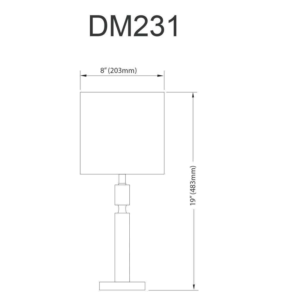 Table Lamp, Square Shade - Dainolite