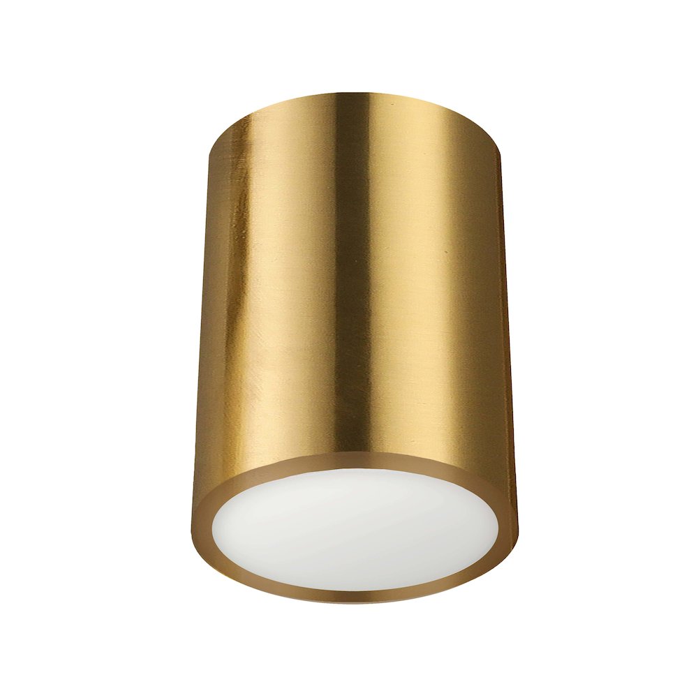 12W Flush Mount Aged Brass with Frosted Acrylic Diffuser - Dainolite