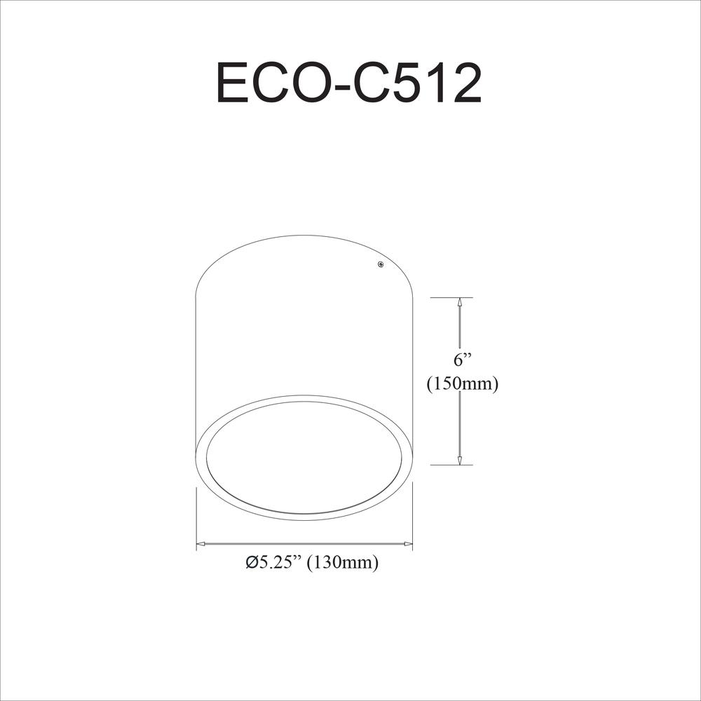 12W Flush Mount, MW, FR Acrylic Diffuser - Dainolite