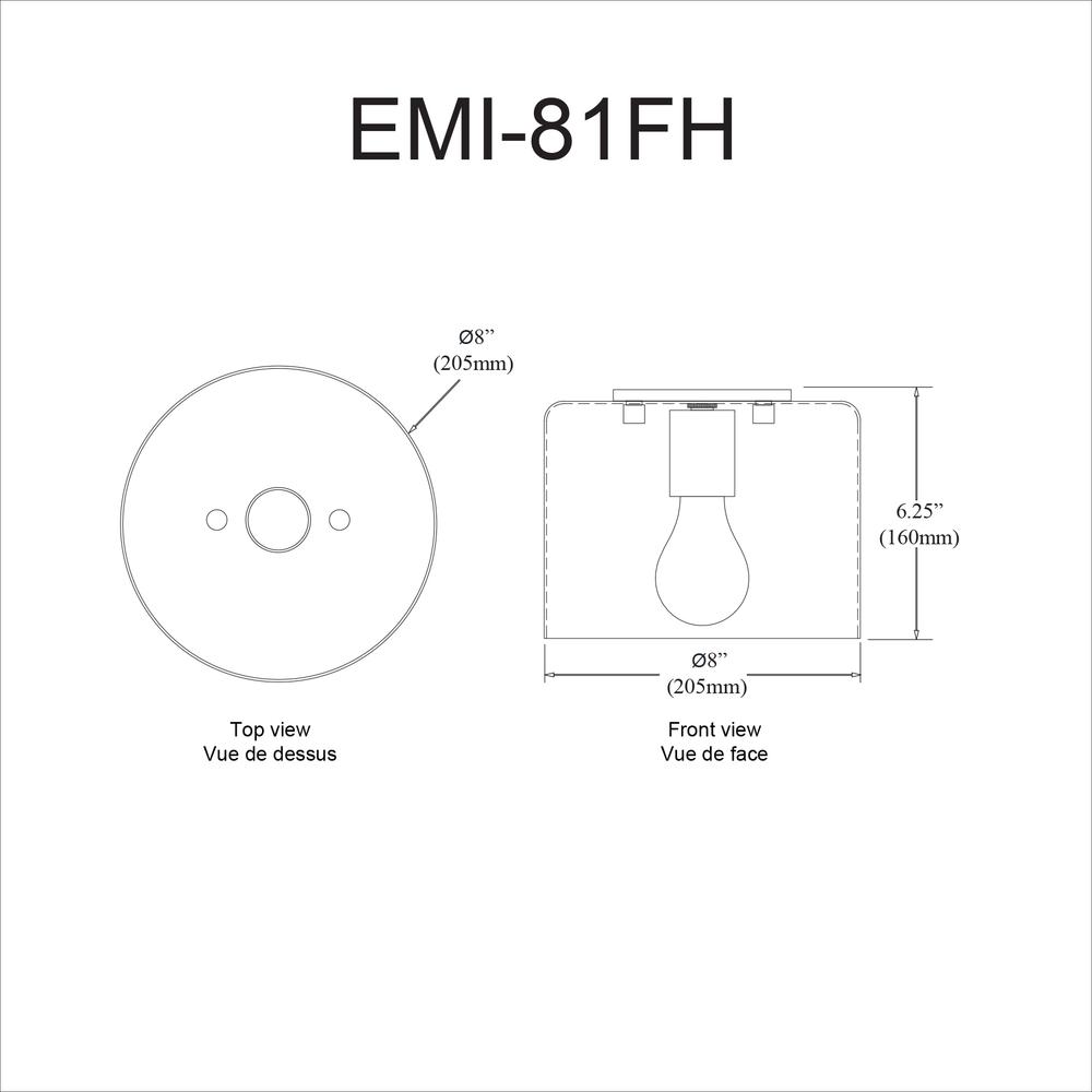 1LT Incand Flush Mount,  MW Shade - Dainolite