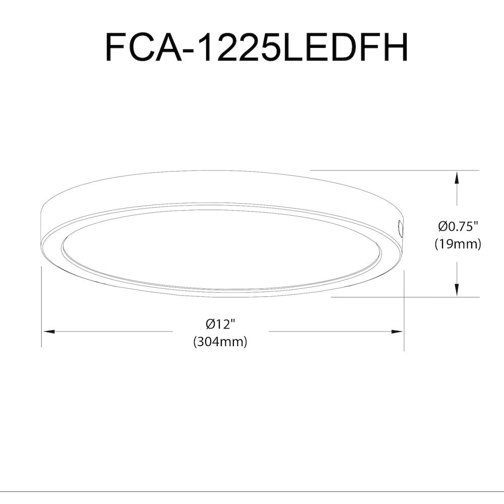 25W Matte Black Flush Mount - Dainolite