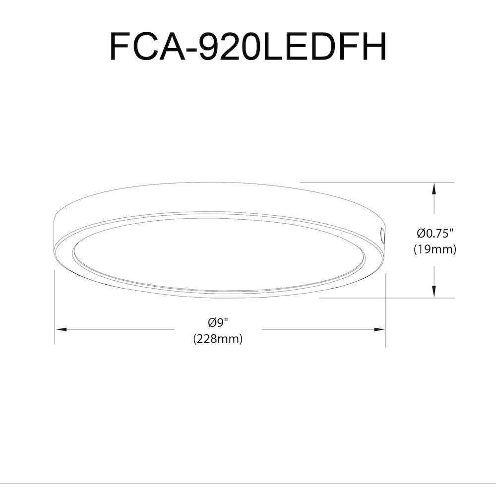 20W Matte Black Flush Mount - Dainolite