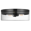 2 Light Incandescent Flush Mount Matte Black with Clear Glass - Dainolite
