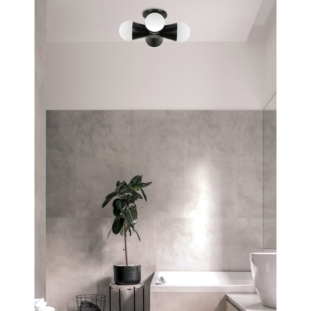 4 Light Incandescent Flush Mount Matte Black - Dainolite