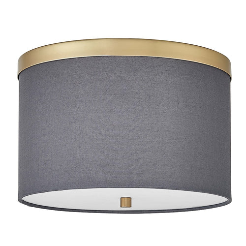 2 Light Flush Mount Aged Brass with Grey Shade - Dainolite
