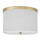 2 Light Flush Mount Aged Brass with White Shade - Dainolite