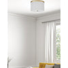 2 Light Flush Mount Aged Brass with White Shade - Dainolite