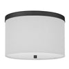 2 Light Flush Mount Matte Black with White Shade - Dainolite