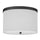 2 Light Flush Mount Matte Black with White Shade - Dainolite