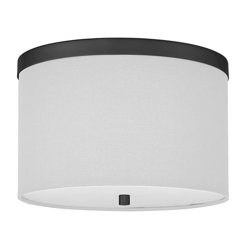 2 Light Flush Mount Matte Black with White Shade - Dainolite