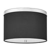 2 Light Flush Mount Polished Chrome with Black Shade - Dainolite