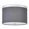 2 Light Flush Mount Polished Chrome with Grey Shade - Dainolite