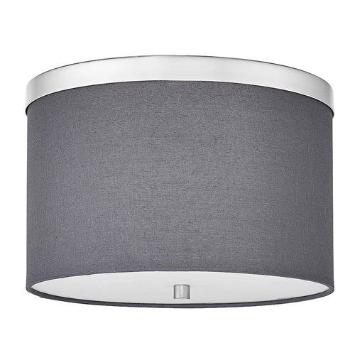 2 Light Flush Mount Polished Chrome with Grey Shade - Dainolite