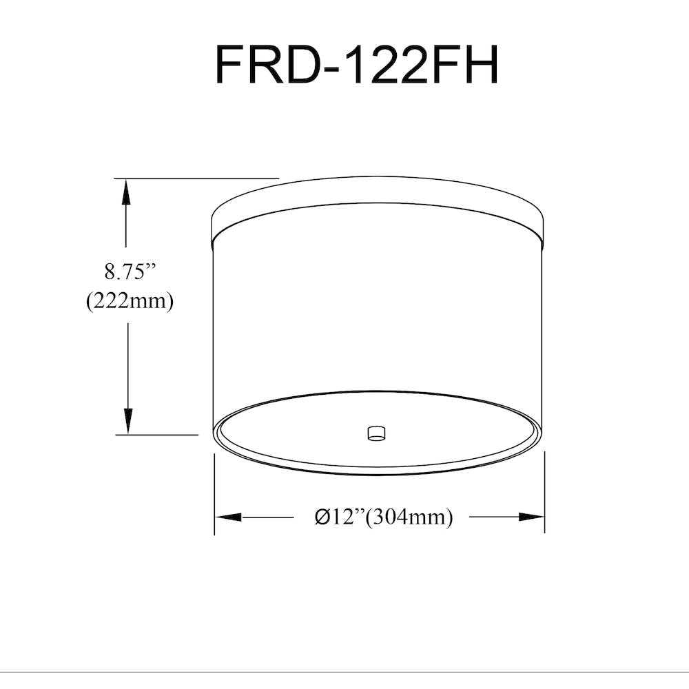 2 Light Flush Mount Polished Chrome with Grey Shade - Dainolite