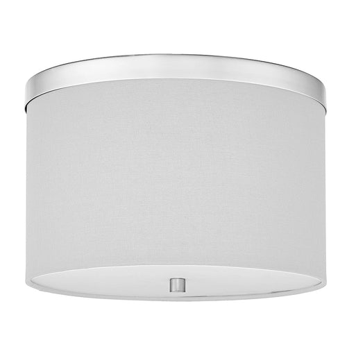 2 Light Flush Mount Polished Chrome with White Shade - Dainolite