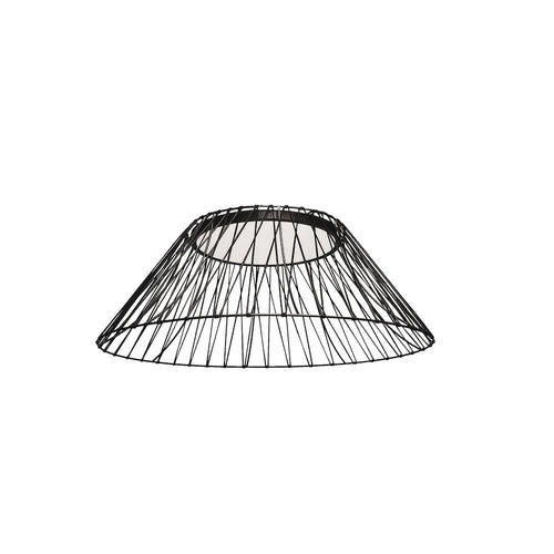 25W Matte Black Flush Mount w/ Black Strip Shade - Dainolite