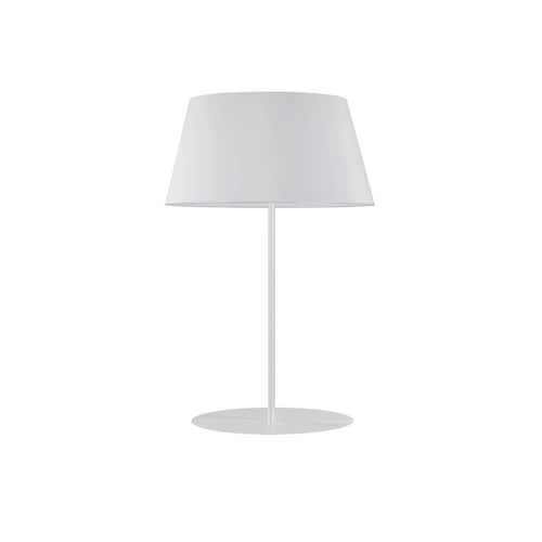 1 Light Incandescent Round Base Table Lamp Matte Black with White Shade - Dainolite