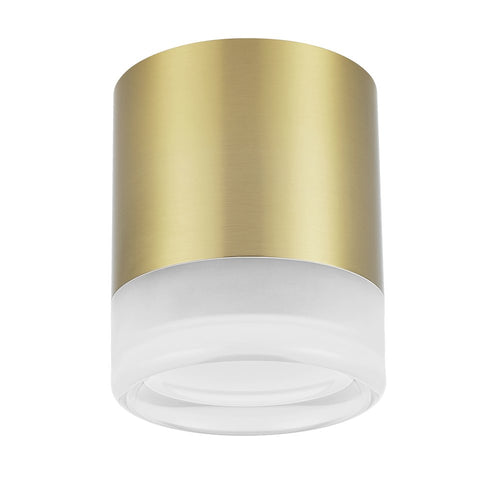 15W Flush Mount in Aged Brass w/ Clear & Frosted Acrylic Diffuser - Dainolite