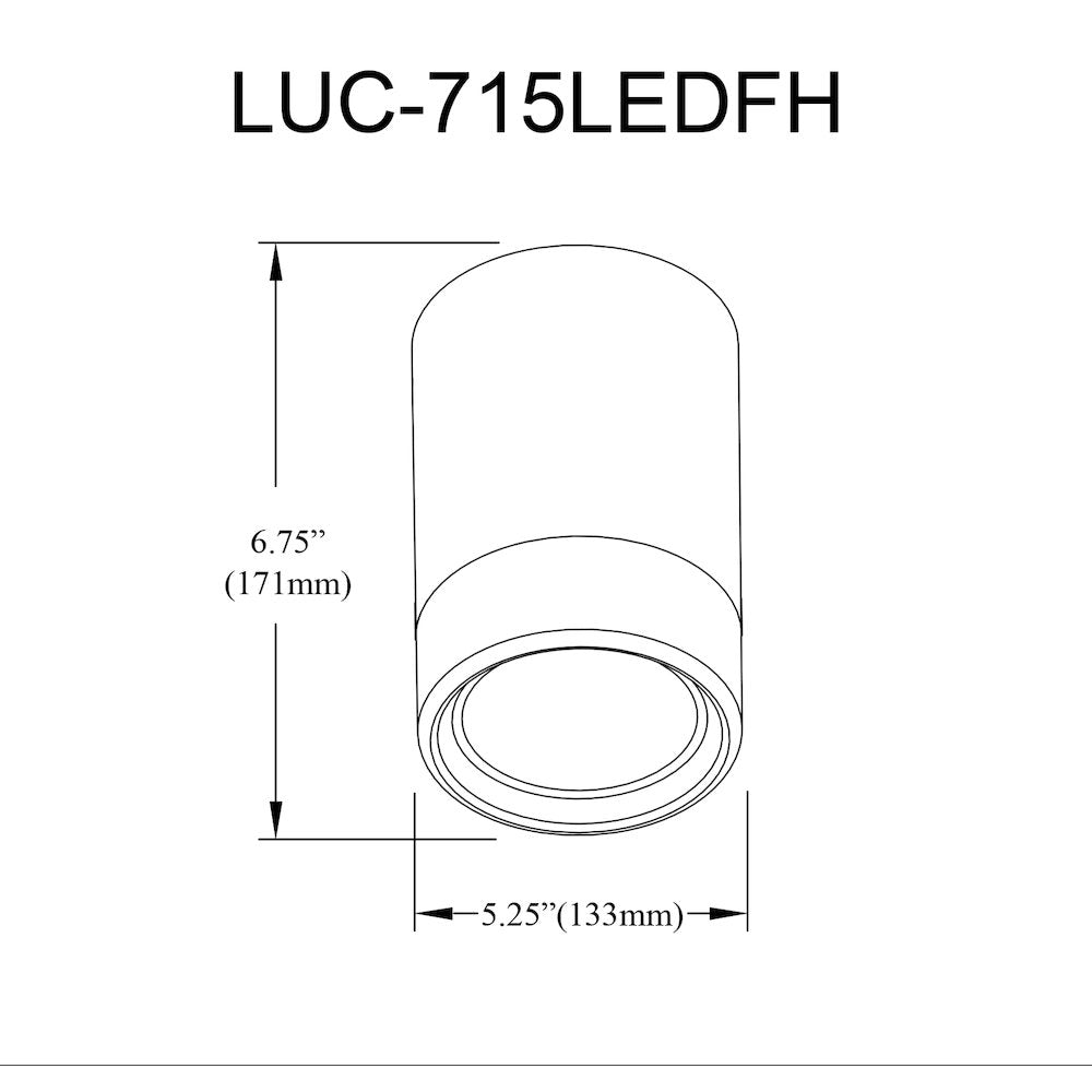 15W Flush Mount in Aged Brass w/ Clear & Frosted Acrylic Diffuser - Dainolite