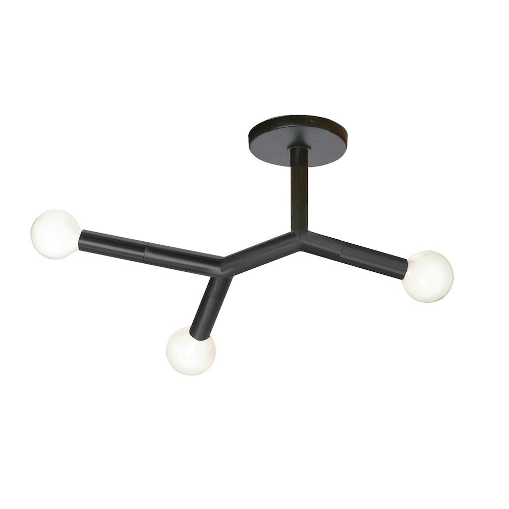3 Light Semi-Flush in Matte Black - Dainolite