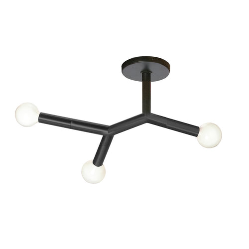 3 Light Semi-Flush in Matte Black - Dainolite
