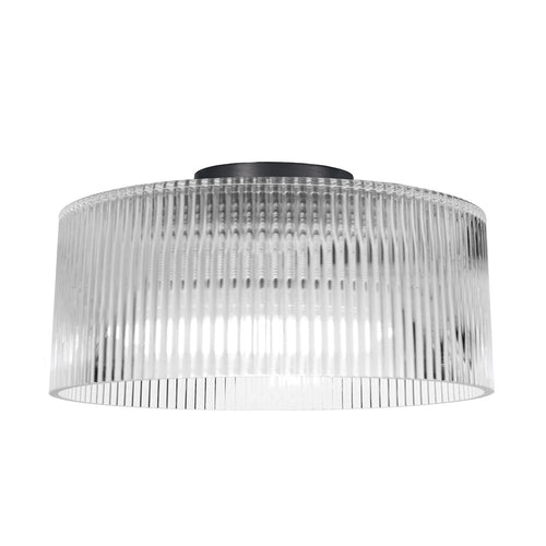 1 Light Flush Mount in Matte Black w/ Fluted Glass - Dainolite