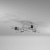 4LT Semi-Flush Mount, Burnished Chrome Finish - Dainolite