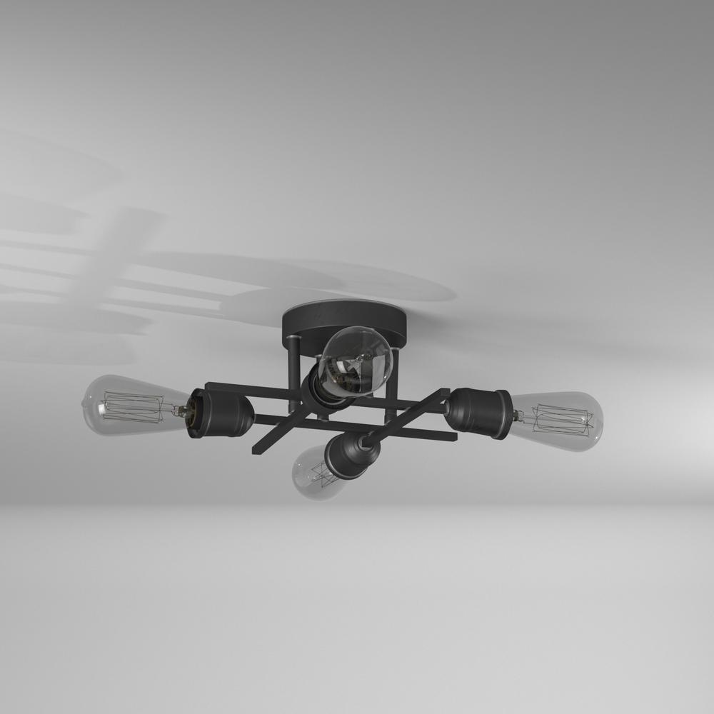 4LT Semi-Flush Mount, Espresso Finish - Dainolite