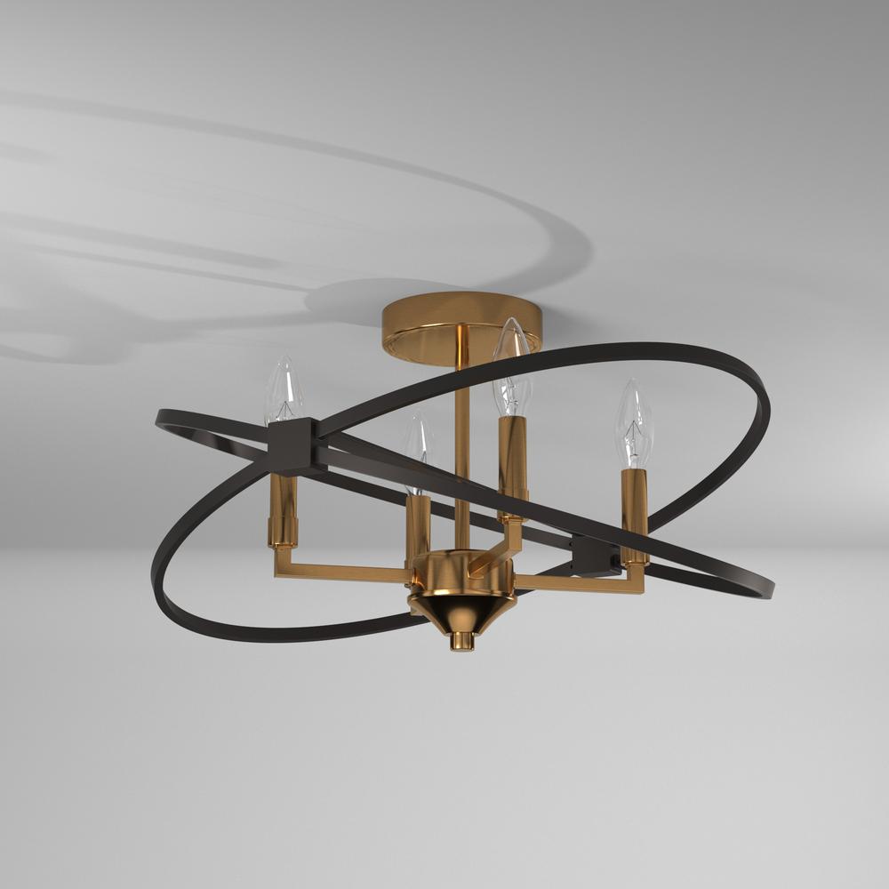 4LT Incandescent Semi Flush, VB and MB - Dainolite