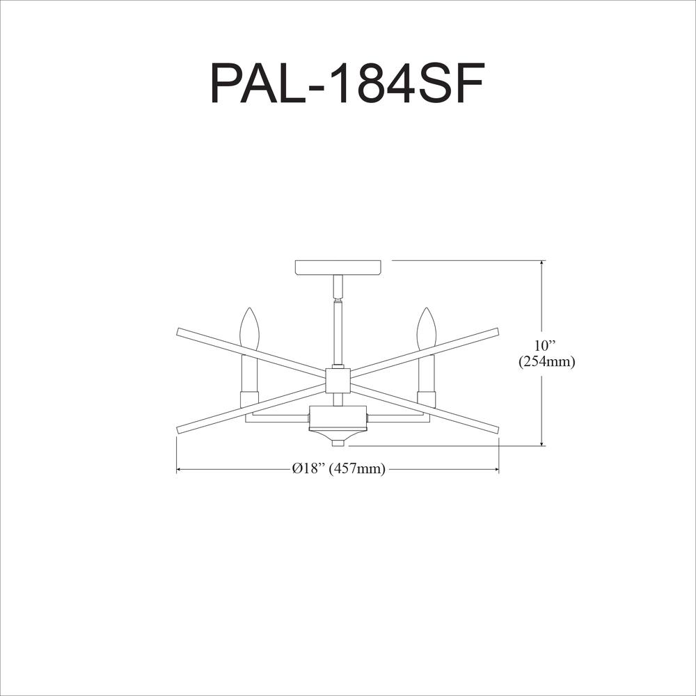 4LT Incandescent Semi Flush, VB and MB - Dainolite