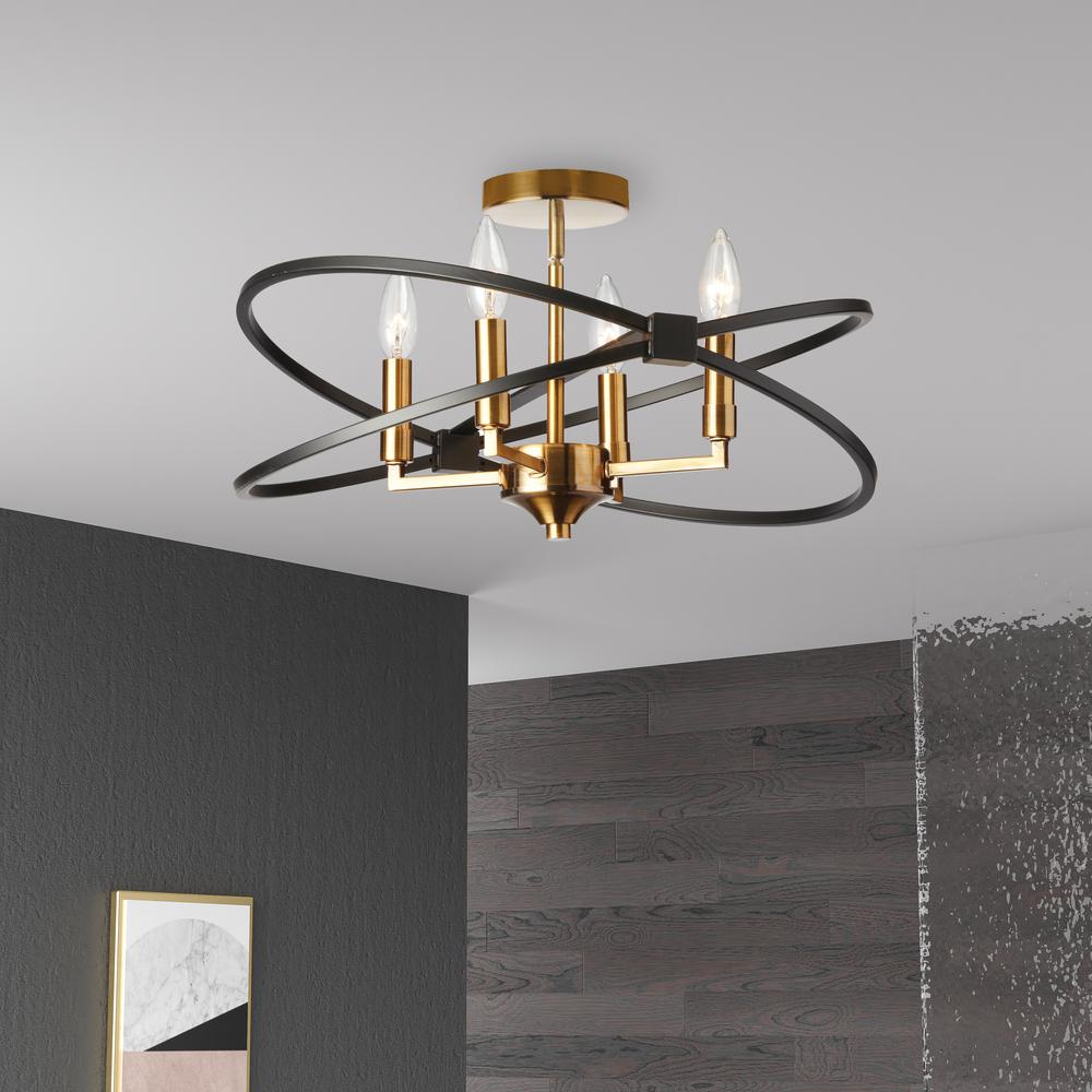 4LT Incandescent Semi Flush, VB and MB - Dainolite
