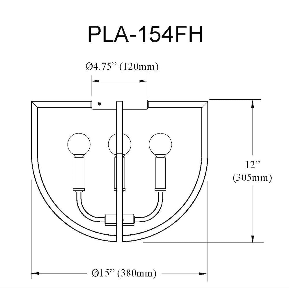 4 Light Flush Mount in Matte Black - Dainolite