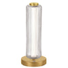 10W Aged Brass Table Lamp w/ Clear Fluted Glass - Dainolite