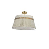 3 Light Semi-Flush Mount in Aged Brass w/ Natural String Shade - Dainolite