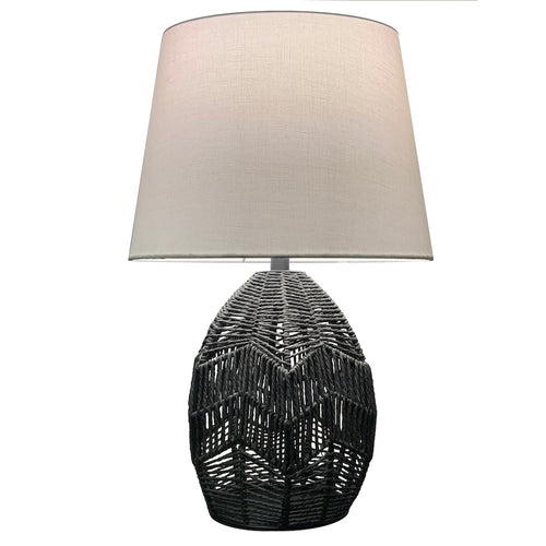 1 Light Table Lamp in Black w/ Beige Shade - Dainolite