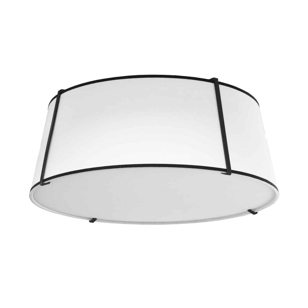 4LT Trapezoid Flush Mount, MB with WH Shade - Dainolite