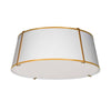 4LT Trapezoid Flush Mount, GLD with WH Shade - Dainolite