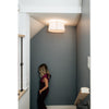4LT Trapezoid Flush Mount, GLD with WH Shade - Dainolite
