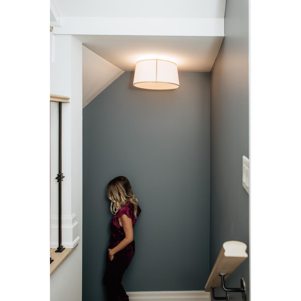 4LT Trapezoid Flush Mount, GLD with WH Shade - Dainolite