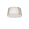 3LT Trapezoid Flush Mount, GLD with WH Shade - Dainolite