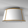 3LT Trapezoid Flush Mount, GLD with WH Shade - Dainolite