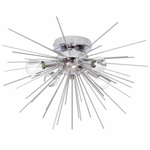 4LT Flush Mount, Silver & Polished Chrome Finish - Dainolite