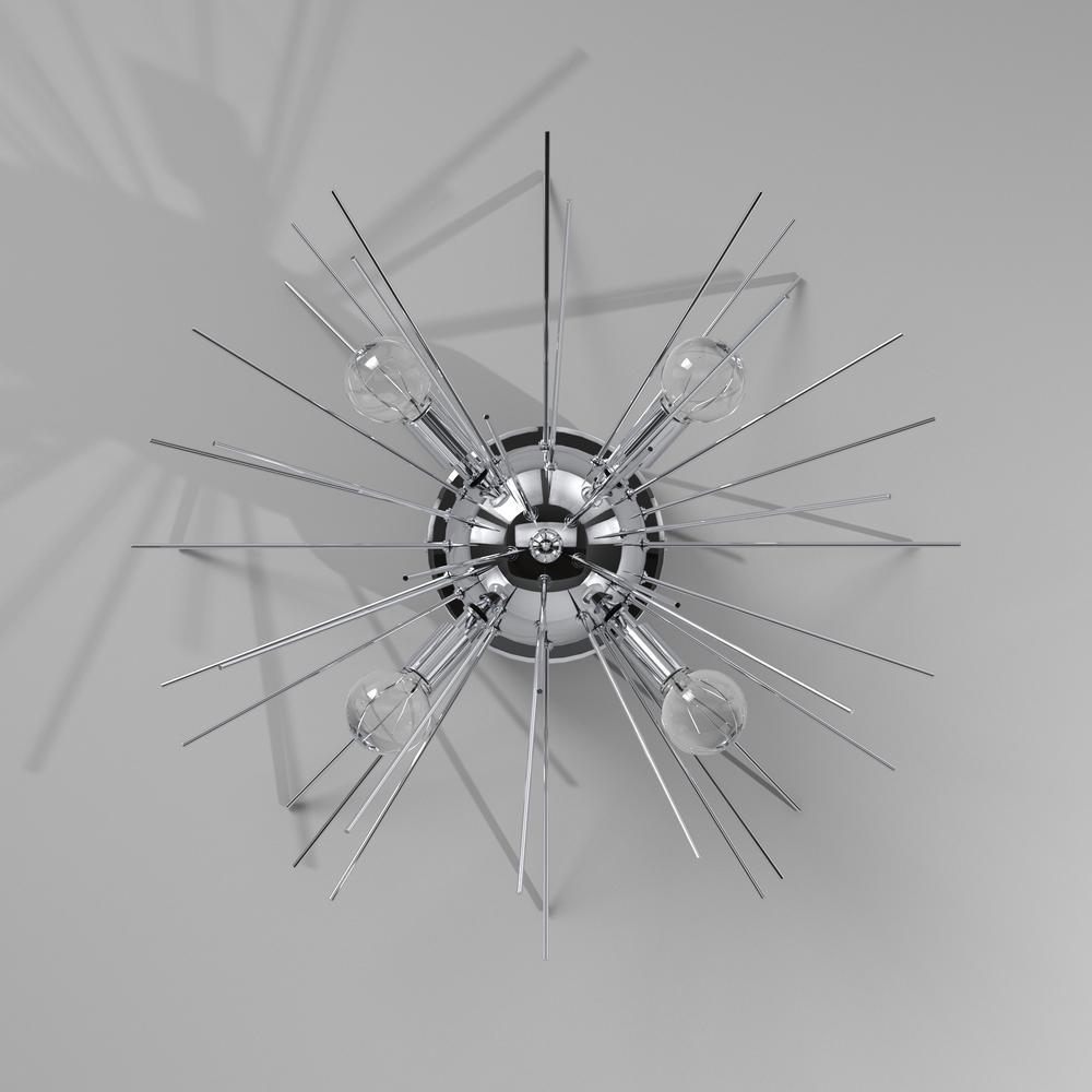 4LT Flush Mount, Silver & Polished Chrome Finish - Dainolite