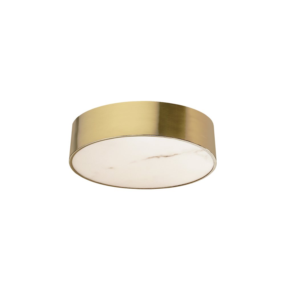 20W Flush Mount in Aged Brass w/ Alabaster Diffuser - Dainolite