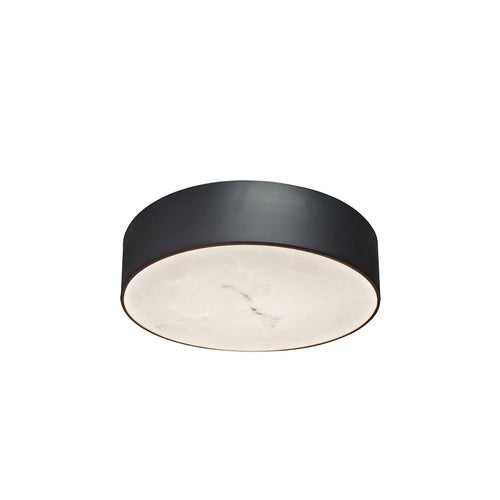 20W Flush Mount in Matte Black w/ Alabaster Diffuser - Dainolite